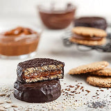 Havanna - Chocolate Alfajor with Seeds - (Chia - Sesame - Sunflower Poppy Seeds Flax and Quinoa) 70% Cocoa - Box of 4 Units - 220g Gluten Free