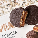 Havanna - Chocolate Alfajor with Seeds - (Chia - Sesame - Sunflower Poppy Seeds Flax and Quinoa) 70% Cocoa - Box of 4 Units - 220g Gluten Free