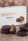 Havanna - Chocolate Alfajor with Seeds - (Chia - Sesame - Sunflower Poppy Seeds Flax and Quinoa) 70% Cocoa - Box of 4 Units - 220g Gluten Free