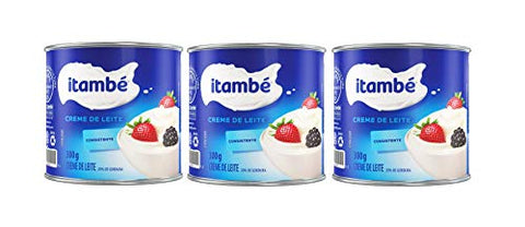 Itambé Traditional Table Cream - 10.5 oz | Creme de Leite Itambé Lata - 300g - (PACK OF 03)