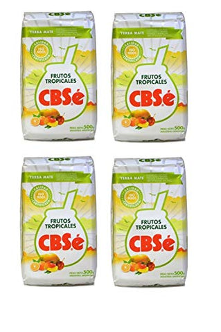 CBSe Yerba Mate Frutos Tropicales 500 grs. - 4 Pack. / Tropical Fruits 17.63 oz. - 4 Pack.