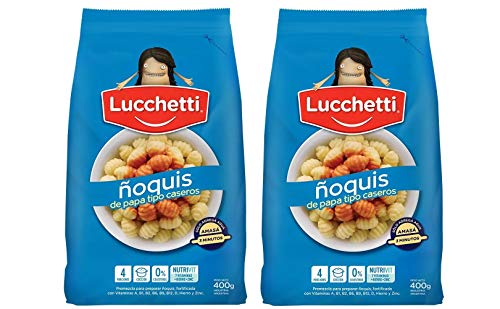LUCCHETTI Ñoquis de Papa Tipo Caseros Mezcla 400 grs. - 2 Pack/Gnocchi Mix 14.10 oz. - 2 Pack.