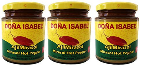 Doña Isabel Aji Mirasol Pasta 212 gr. - 3 Pack / Marisol Hot Pepper Paste 7.5 oz. - 3 Pack.