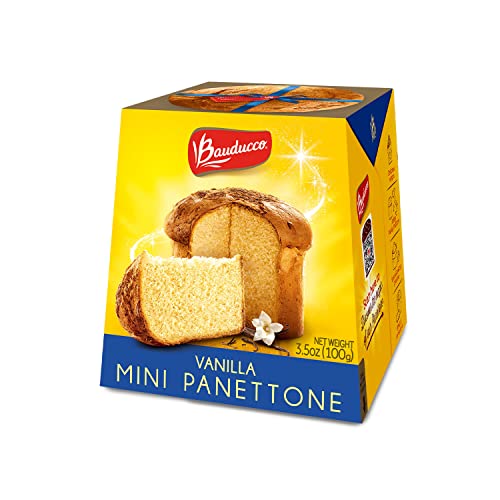 Bauducco Mini Panettone Vanilla, Moist & Fresh Traditional Italian Recipe, Italian Traditional Holiday Cake, 3.5oz