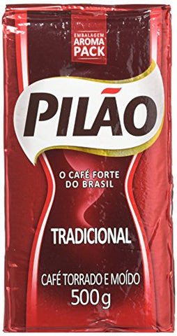 Pilao Roasted & Ground Coffee, Café Pilão Torrado E Moído, 17.6 Oz, 500 g