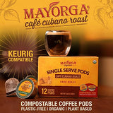 Mayorga Dark Roast K-Cup Coffee Pods, 12CT - Café Cubano Coffee Pods For K Cups & Keurig 2.0 - Organic, Specialty Grade 100% Arabica Coffee Beans - Non-GMO, Direct Trade