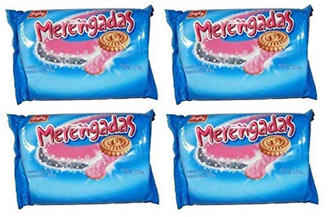 BAGLEY Merengadas Galletas Dulces Con Relleno Sabor Frutilla 279 grs. - 4 Pack. / Sweet Cookies With Stuffed Strawberry Flavor 9.8 oz. - 4 Pack.