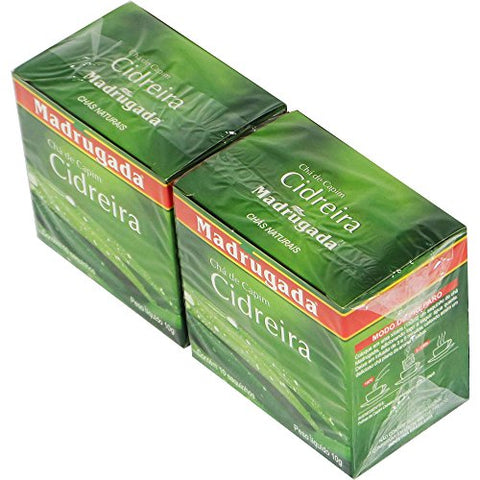 Madrugada - Limon Grass Tea 10 tea bags - 0.5oz (PACK OF 02) | Chá de Cidreira - Citrengas - Hierba de Limón 10 sachês -15g