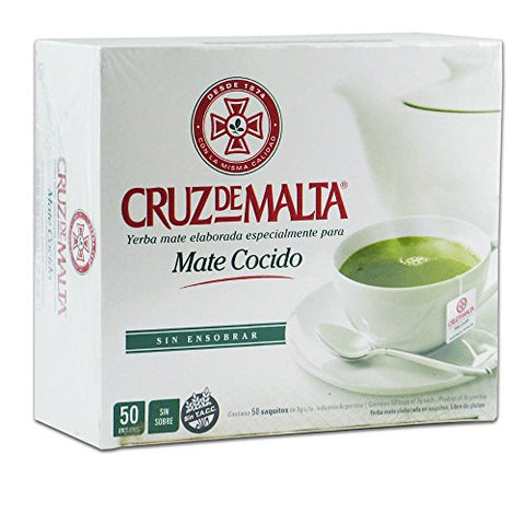 Cruz De Malta Yerba Mate Elaborada Mate Cocido 50 Tea Bags 4 Pack
