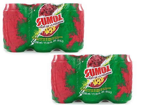 SUMOL Fruit de La Passion Can Soda 12 Pack / Passion Fruit Soft Drink Can 12 Pack.