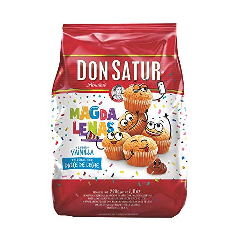 Don satur Madeleines filled with Dulce de leche 200gr/ 7.05oz (Pack of 2)