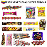 LATIN SABOR Venezuelan Food Sweet Snacks Gift Crate Box Assorted Cookies, Chips & Candies Mix Variety Pack Cocosette Susy Toronto Chocolate (30 Count)