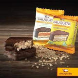 VAUQUITA alfajor de Arroz wholegrain rice milk chocolate alfajor with Dulce de leche filling (Pack of 12)