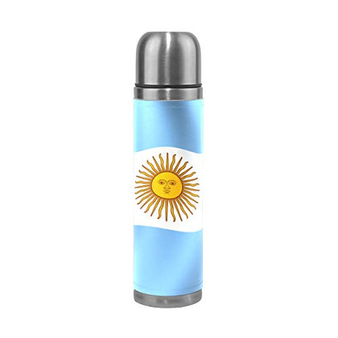 Double Wall Vacuum Insulated Stainless Steel Water Bottle Argentina Flag Leak Proof Sports Coffee Maker Thermos