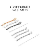 BALIBETOV [NEW] Yerba Mate Stainless Steel Straw - Set of Bombillas for Mate gourd drinking - 6'' long (16 cm) (Silver Stainless Steel Set of 4 Flat Bombillas)