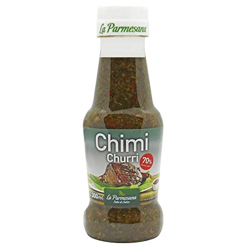 La parmesana Chimichurri traditional style sauce with 70% less sodium 300ml - 10.14 oz - Chimichurri aderezo estilo tradicional con un 70% menos de sodio 300 ml