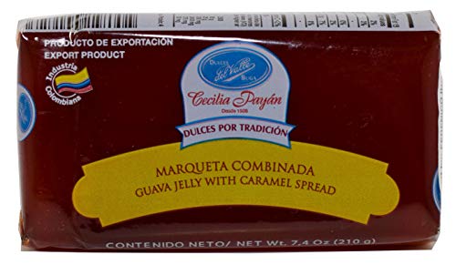 Dulces Del Valle Marqueta Combinada Guava Jelly with Caramel Spread 210 Gram