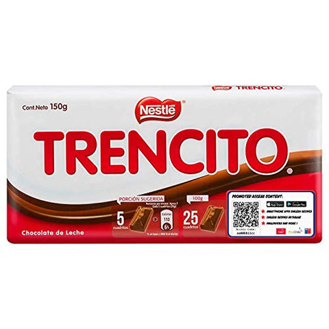 Chocolate Trencito Nestle. Traditional Chilean Chocolate. 150 Grms Bar. Promoted Edition