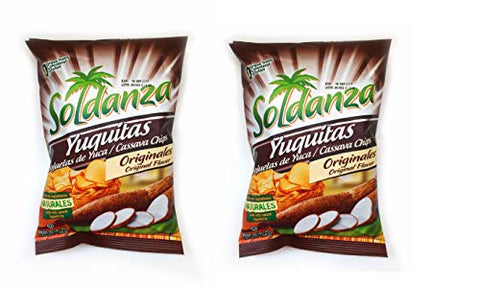 SOLDANZA Yuquitas - Hojuelas de Yuca/Cassava Chips 45 gr. - Pack of 2.