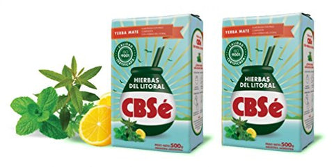 CBS'e Yerba Mate Hierbas del Litoral 500 gr. - 2 Pack / Yerba Mate Tea Coastal Herbs 1.1 lbs. - 2 Pack