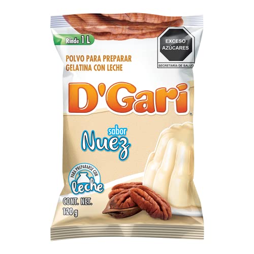 D'Gari Gelatin Dessert Walnut- Dgari nuez- 5 pack (WALNUT)