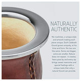 BALIBETOV Premium Yerba Mate Gourd (Mate Cup) - Uruguayan Mate - Leather Wrapped - Includes Stainless Steel Bombilla and Cleaning Brush. (Camionero Burgundy)