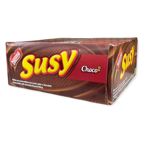 Nestlé Susy Choco2 – Wafer de Cacao con Crema de Chocolate, 18 unidades, 50gr cada una / Cocoa Wafer with Chocolate Cream, 18 units, 50gr each