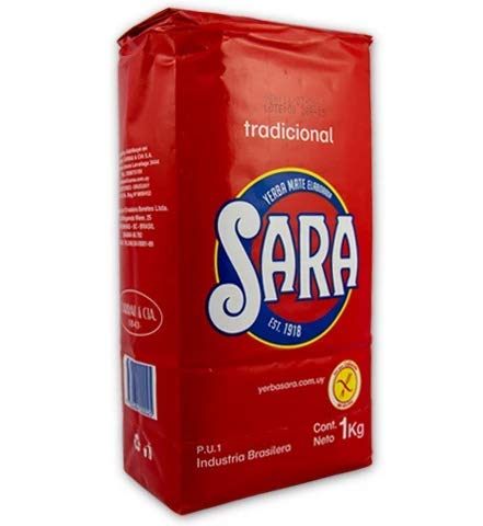 SARA Yerba Mate Elaborada Tradicional 1 Kg. PACK OF 1 | Yerba Mate Tea with Stems 2.2 Lb.