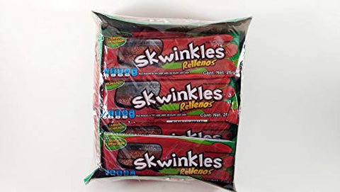 Skwinkles Rellenos Sandia Enchilada Hot Watermelon Filled Candy Strips, 12 Count