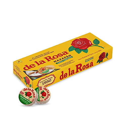 De la Rosa Mazapan, Marzipan De la Rosa, Mexican Original Candy, Regular and covered in chocolate (COCONUT, Pack of 30)