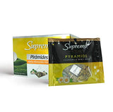 Supremo Chamomile Mint Herb Pyramid Tea Bags – 15-Pack Chamomile Tea Herbal Infusion – Delicate and Delicious Aroma – Soothing and Refreshing – Promotes Healthy Sleep