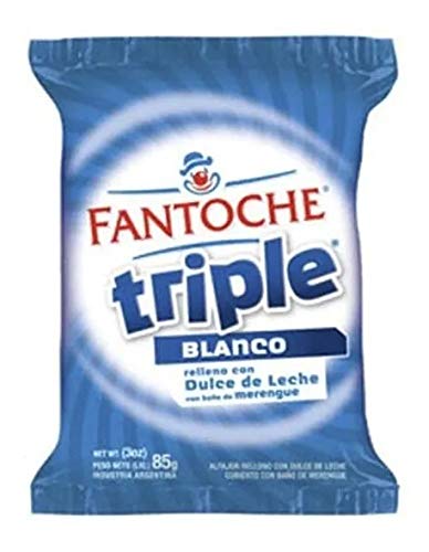 Fantoche Alfajor Triple Sugar Coated with Dulce de Leche Large, 85 g / 3 oz (6 Pack)
