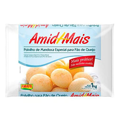AMAFIL Amid + Mais Polvilho de Mandioca Especial para Pao de Queijo 1kg, Pack of 4