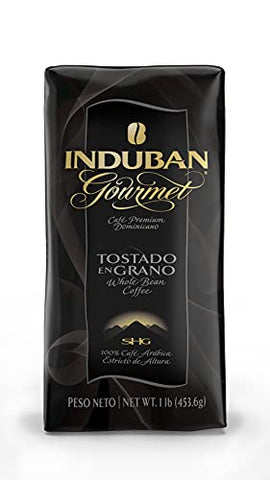 Induban Gourmet Coffee, 16 oz Bag, Whole Bean Coffee - Premium 100% Arabica Coffee from the Dominican Republic