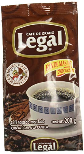 Cafe Legal Ground Coffee Blend With Caramelized Sugar And Cinnamonn- Cafe De Grano Molido Mezclado con Azucar a la Canela (7 Ounces)