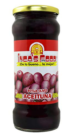 Inca's Food Black Olives in Brine - Aceitunas Negras de Botija - Product of Peru - 20 oz.