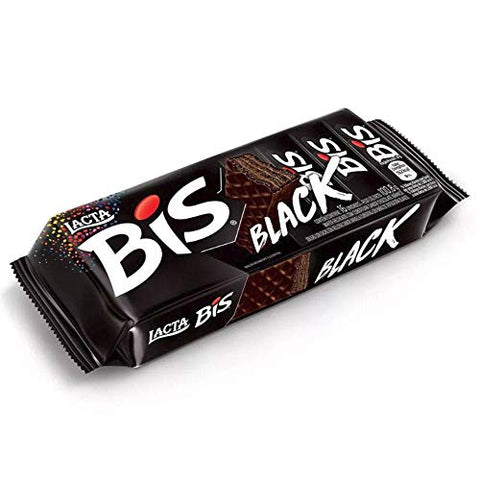 Chocolate Bis Lacta Black- Box w/ 16 Units - 3.5 oz | Chocolate ao Leite Bis Black Lacta - Caixa c/ 16 unidades - 100g(PACK OF 2)