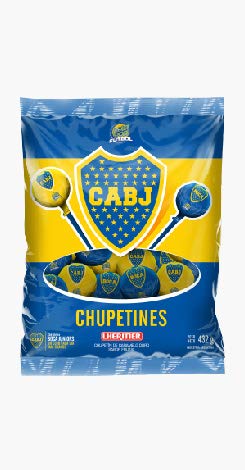 Lheritier Bola Boca Futbol Hard Candy Lollipops Cherry Flavored ( 24 units ) Net.Wt 432g