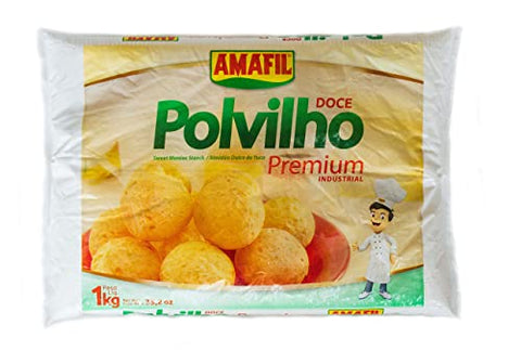 Manioc Starch - Polvilho Doce Premium - Amafil Manioc Starch - 2 Lbs (1 Kg) - GLUTEN-FREE - Amafil - 2 PACK