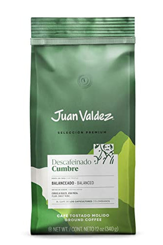 Juan Valdez Premium Bold Colombian Coffee, Cumbre Decaffeinated Ground, 12 oz