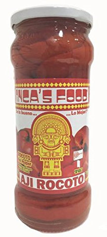 Inca's Food Aji Rocoto Mitades En Salmuera - Rocoto Hot Pepper Halves in Brine 20 Oz