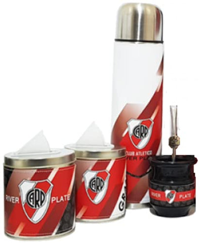 055R River Plate Complete Set to Drink Yerba Mate Kit All Accesories Included: – Containers – Gourd (Cup) – Bombilla (Straw) – Thermos