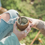 Cebala | Premium yerba mate cup (Mate gourd set) - Mate porongo uruguay - Includes nickel silver bombilla straw and calabash mate cup