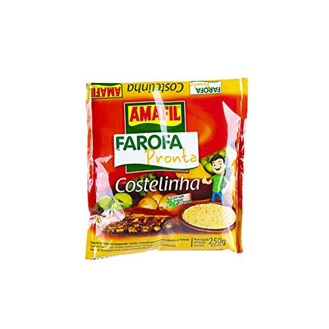 "Amafil" Farofa Pronta Costelinha (Seasoned Cassava Flour) Bag 250g (8.82oz)