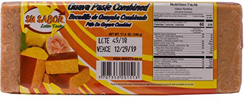 Su Sabor Combined Guava Paste Bar / Bocadillo de Guayaba Combinada 17.6 Ounces