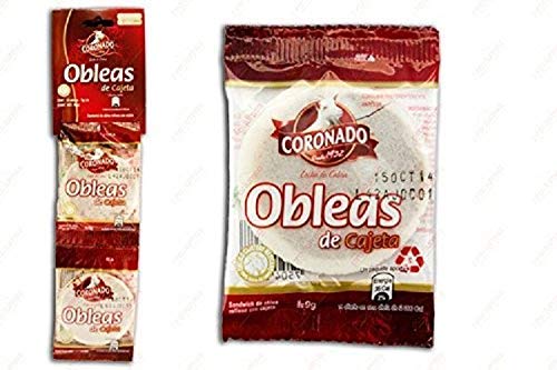 Pack coronado Obleas Con Cajeta (Milk Candy Wafers) 10 pc Authentic Mexican Candy With Free Kinder Bar