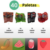 Mexican Candy Lollipop Bomba Chile All Flavors Bundle 40 Pieces