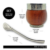 DUEVOLO Yerba Mate Gourd ( Mate Cup ) - Uruguayan Mate - Includes Stainless Steel Bombilla. - Mate Imperial - Mate Cup and Bombilla Set. - Wood Mate (Guarda Rupestre)