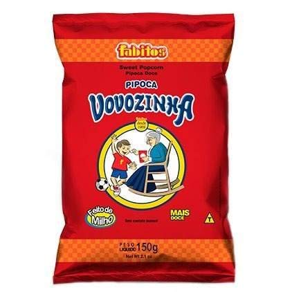 Pipoca Doce Vovozinha (150g) | Sweet Popcorn - 5.3 oz (Pack of 02)