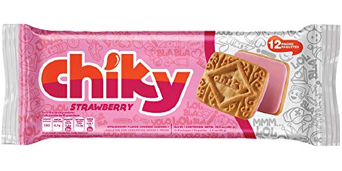 Pozuelo Chiky Strawberry Cookies | Crispy Vanilla Cookies Filled with Strawberry Fudge | Delicious Creamy Flavors from Costa Rica | On-The-Go Treat | 16.9 Oz (Pack of 3)
